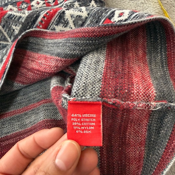 Krimson Klover Jelena Sweater Skirt Fair Isle Mini Gray Red Size L Apres Ski Nor - Picture 9 of 12